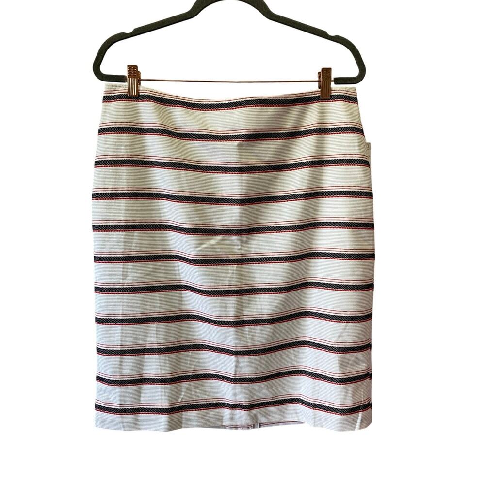 Liz Claiborne Career Women's White Striped Skirt Sz 14 NWT Oiffice Professional